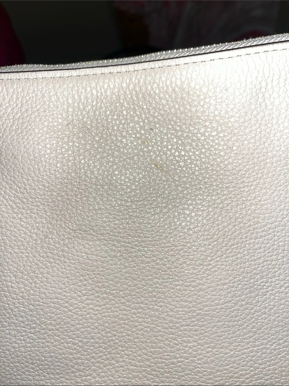 Coach Pebble Leather Marlon Shoulder Bag in White/Cream with Gold Hardware